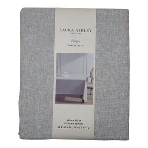 Laura Ashley Harper Oblong Tablecloth 60" X 102" Taupe Seats 8-10 100% Polyester